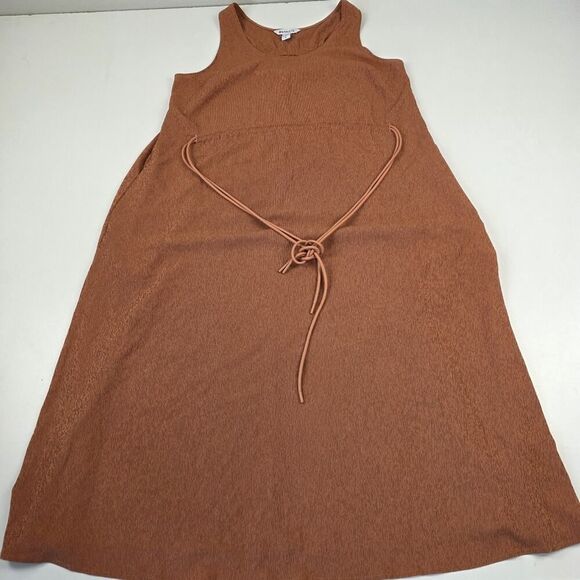 Athleta Echo Sleeveless Midi Dress size Large Copper Athleisure Athletic Boho - Picture 3 of 12